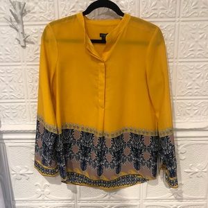 J Crew long sleeve silk top